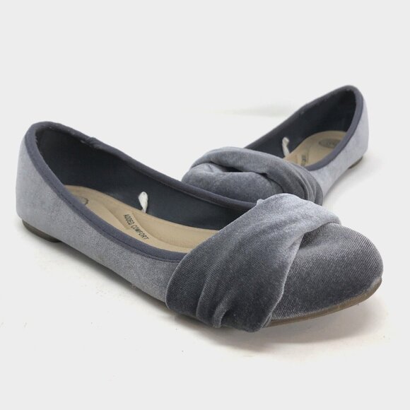 Kohls SO Shoes Womens 8 Cant Even Grey Velvet Ballet Flats Slip On Comfort Fit - Picture 1 of 11